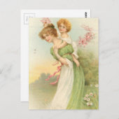 Carte Postale Mère vintage et enfant (Devant / Derrière)