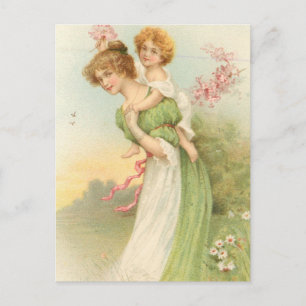 Carte Postale Mère vintage et enfant