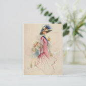 Carte Postale Mère vintage et enfant (Debout devant)