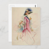 Carte Postale Mère vintage et enfant (Devant / Derrière)