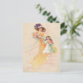 Carte Postale Mère vintage et enfant (Debout devant)