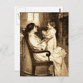 Carte Postale Mère vintage et enfant (Devant / Derrière)