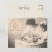 Carte Postale Mère vintage et enfants (Devant / Derrière)