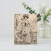 Carte Postale Mère vintage Et Fille (Debout devant)