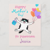 Mère's Day Cute Tuxedo Kitty Ballons colorés