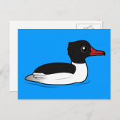 Carte Postale Merganser commun (Devant / Derrière)