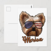 Carte Postale Merica Yorkshire, Amoureux des chiens, America Fla (Devant / Derrière)