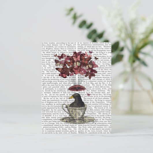 Carte Postale Merle Dans Une Tasse À Thé (Debout devant)