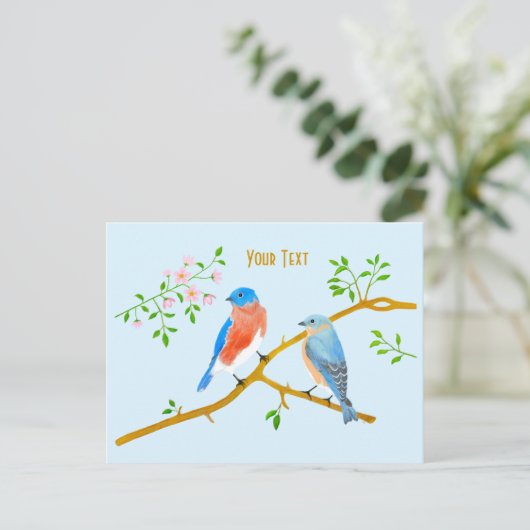 Carte Postale Merlesbleus Bleu clair (Debout devant)