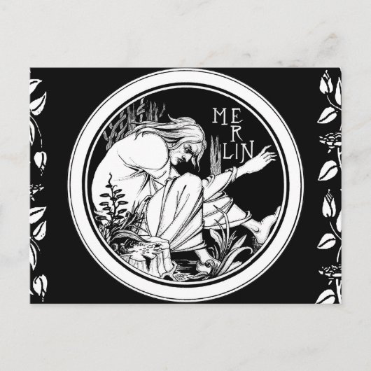 Carte Postale Merlin imaginaire Art Nouveau (Devant)