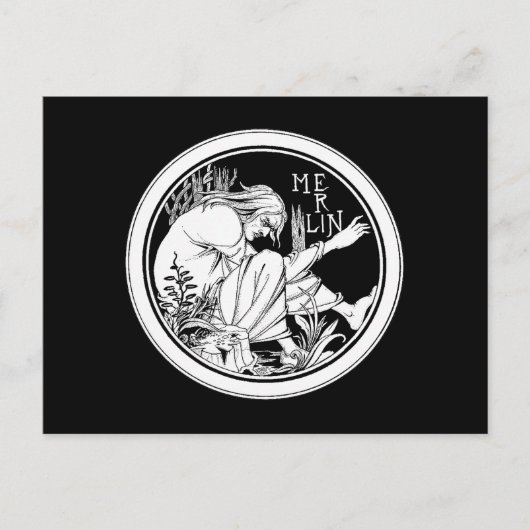 Carte Postale "Merlin" par Aubrey Beardsley, 1893 (Devant)