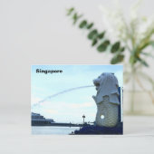 Carte Postale Merlion à Singapour (Debout devant)