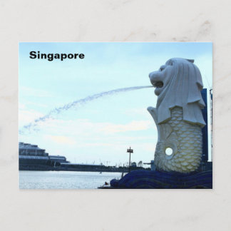 Carte Postale Merlion à Singapour