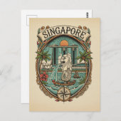 Carte Postale Merlion Singapore (Devant / Derrière)