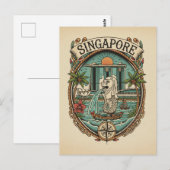 Carte Postale Merlion Singapour (Devant / Derrière)