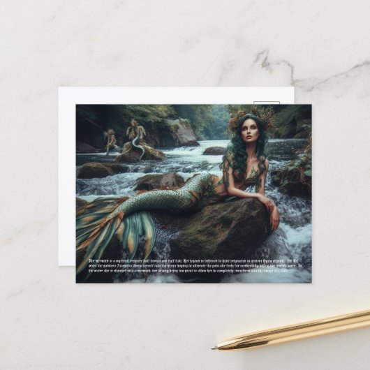 Carte Postale Mermaid (Devant/Arrière en situation)