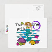 Carte Postale Mermaid 1er Anniversaire Tshirts et cadeaux (Devant / Derrière)
