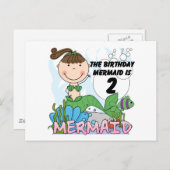 Carte Postale Mermaid 2e Anniversaire Tshirts et cadeaux (Devant / Derrière)