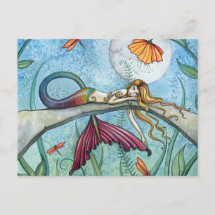 Carte Postale Mermaid Art au bord de l'étang