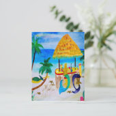 Carte Postale Mermaid Beach Tiki Bar Art (Debout devant)