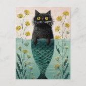 Carte Postale Mermaid Black Kitty (Devant)