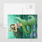 Carte Postale Mermaid, collectionneur de coquillages (Devant / Derrière)