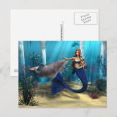 Carte Postale Mermaid et Dolphin (Devant / Derrière)