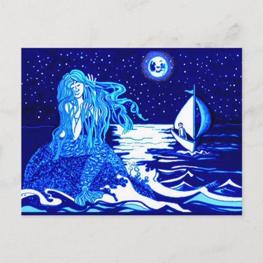 Carte Postale Mermaid et marin (Devant)