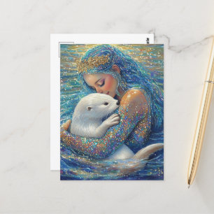 Carte Postale Mermaid et Otter