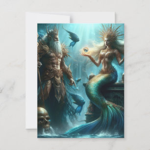 Carte Postale Mermaid Poseidon