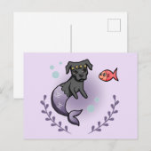 Carte Postale Mermaid Princess Chien Lavande (Devant / Derrière)