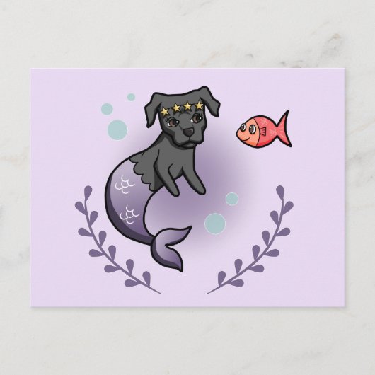 Carte Postale Mermaid Princess Chien Lavande (Devant)