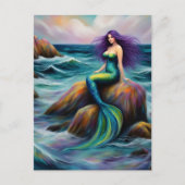 Carte Postale Mermaid Sitting on a Rock (Devant)