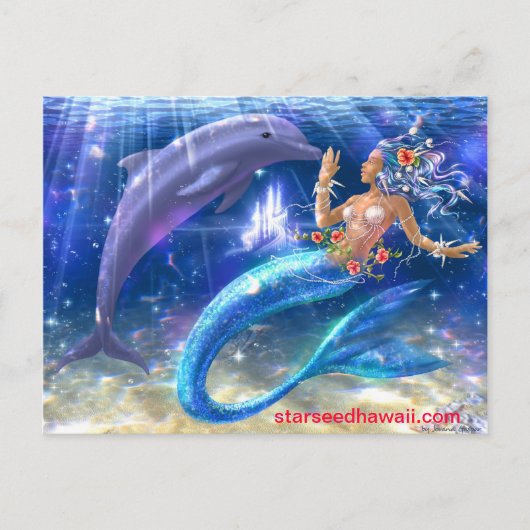 Carte Postale mermaid, starseedhawaii.com (Devant)
