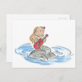Carte Postale Mermaid Ukulele (Devant / Derrière)