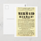 Carte Postale Mermaid Vintage Afficher l'affiche Oddity (Devant / Derrière)