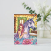 Carte Postale Mermiad et Unicorn imaginaire de bain (Debout devant)