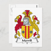 Carte Postale Merrill Family Crest (Devant / Derrière)