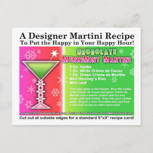 Carte Postale MerriMint chocolat Martini Recette Postc