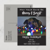 Carte Postale "Merry & Bright" Ajouter Pet Photo Holiday (Devant / Derrière)