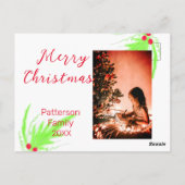 Carte Postale Merry Bright Christmas ajouter nom de famille bien (Dos)
