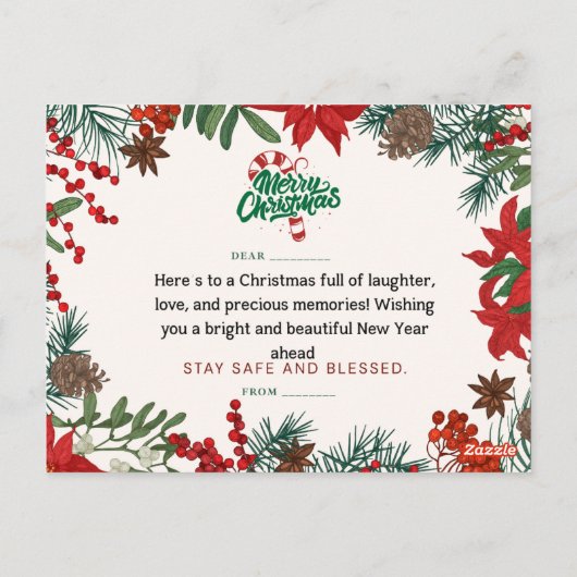 Carte Postale merry chrismas in u (Dos)