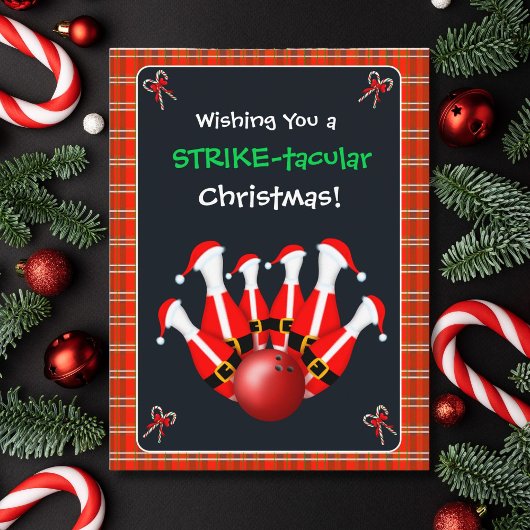 Carte Postale Merry Christmas Bowling 