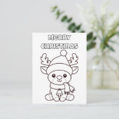 Carte Postale Merry Christmas Color Me Reindeer (Debout devant)