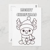 Carte Postale Merry Christmas Color Me Reindeer (Devant / Derrière)