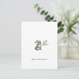 Carte Postale Merry Christmas Cute Rabbit Card