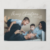 Carte Postale Merry Christmas Family Photo Modern Minimal (Devant)