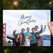 Carte Postale Merry Christmas Family Photo, Modern Minimal