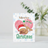 Carte Postale Merry Christmas | French bulldog   (Debout devant)