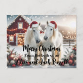Carte Postale Merry Christmas from the both of us white horses (Devant)